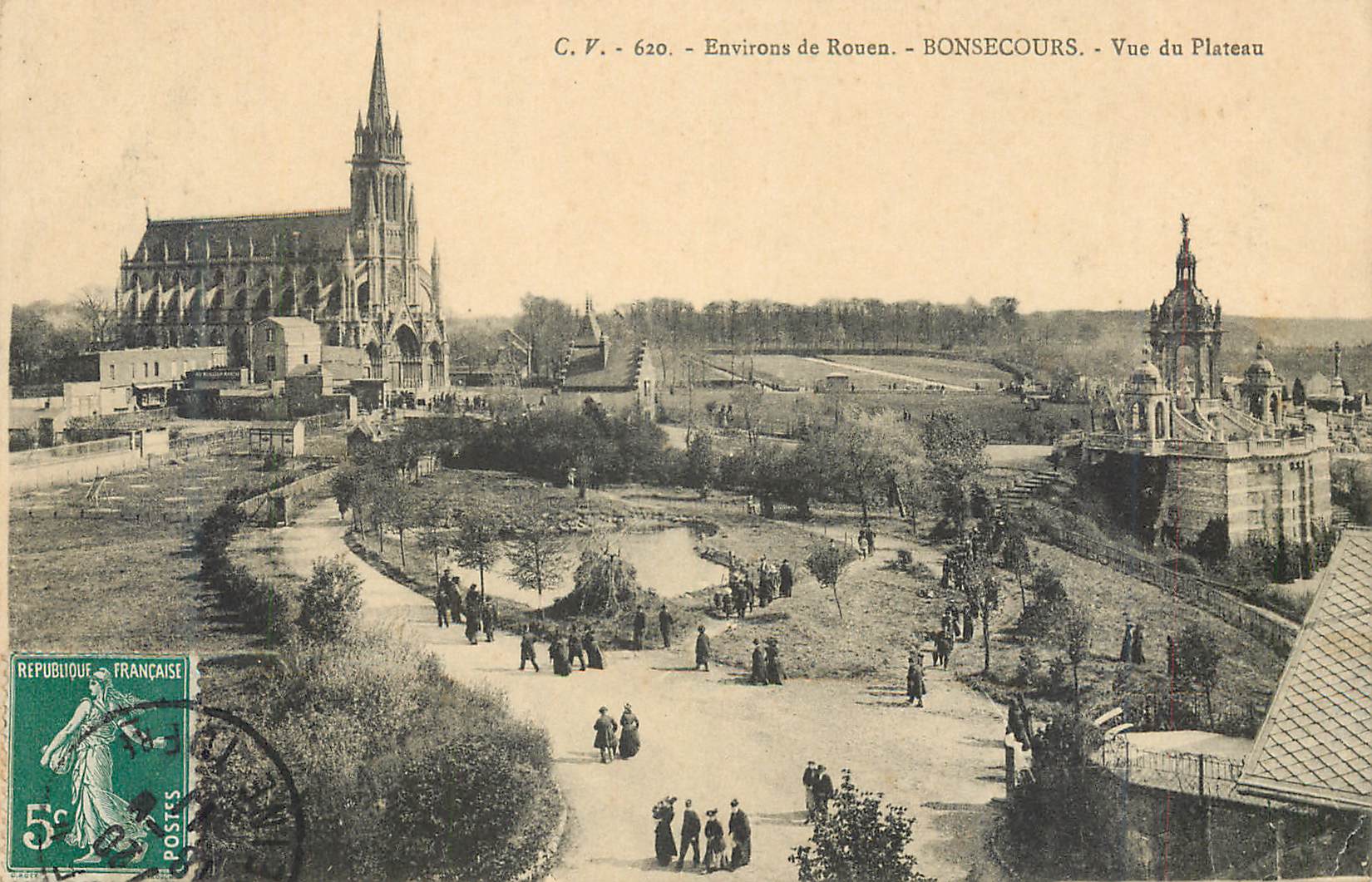 CPA Environ de Rouen Bonsecours Vue du Plateau