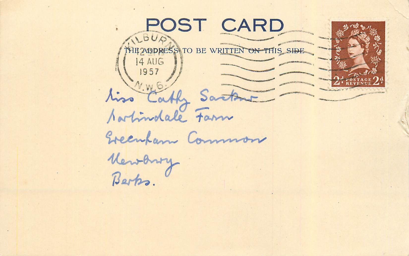 Carte Kilburn 1957 for Newbury
