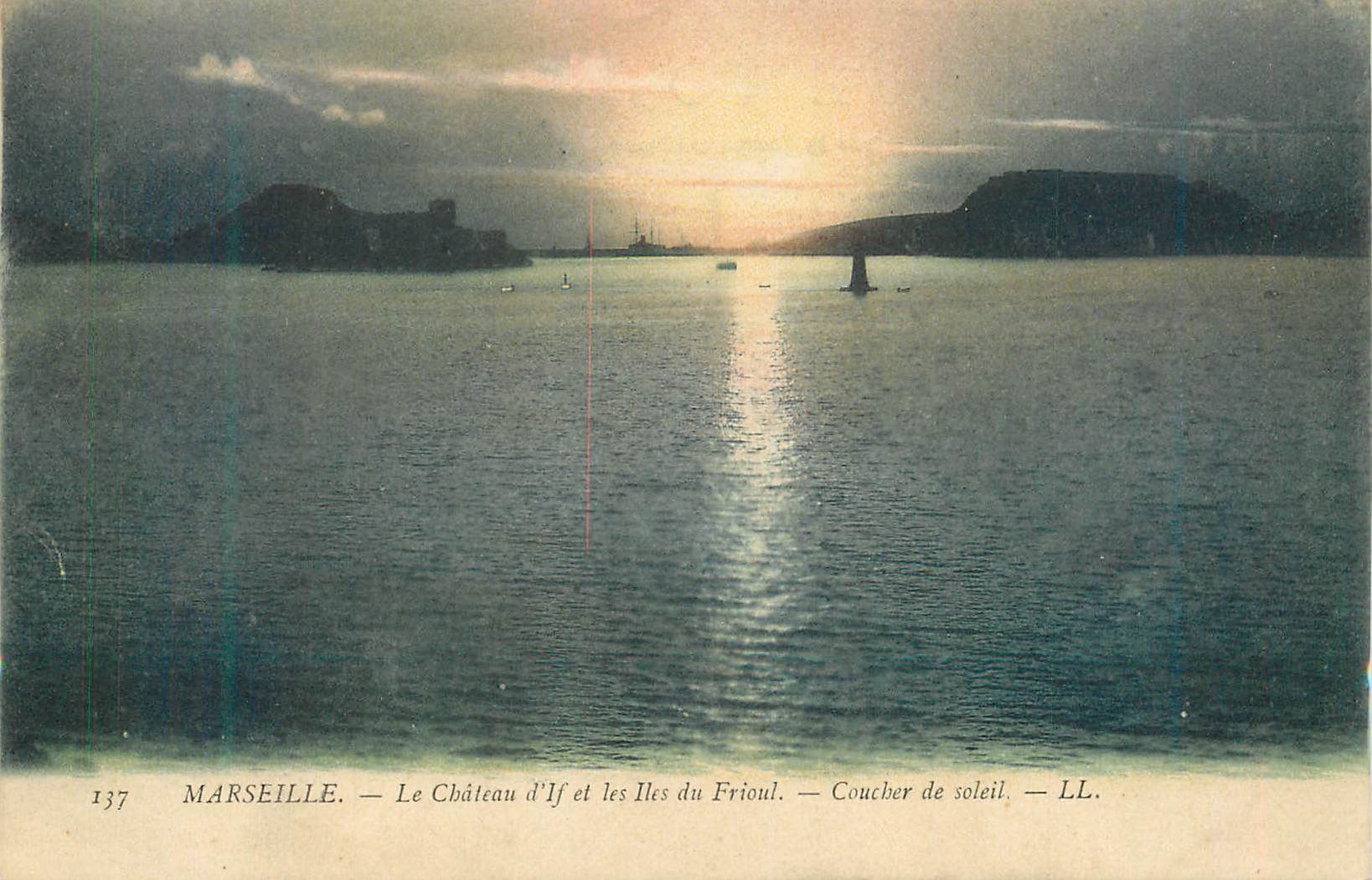CPA Marseille Le Chateau d'If et les iles du Frioul Coucher de soleil