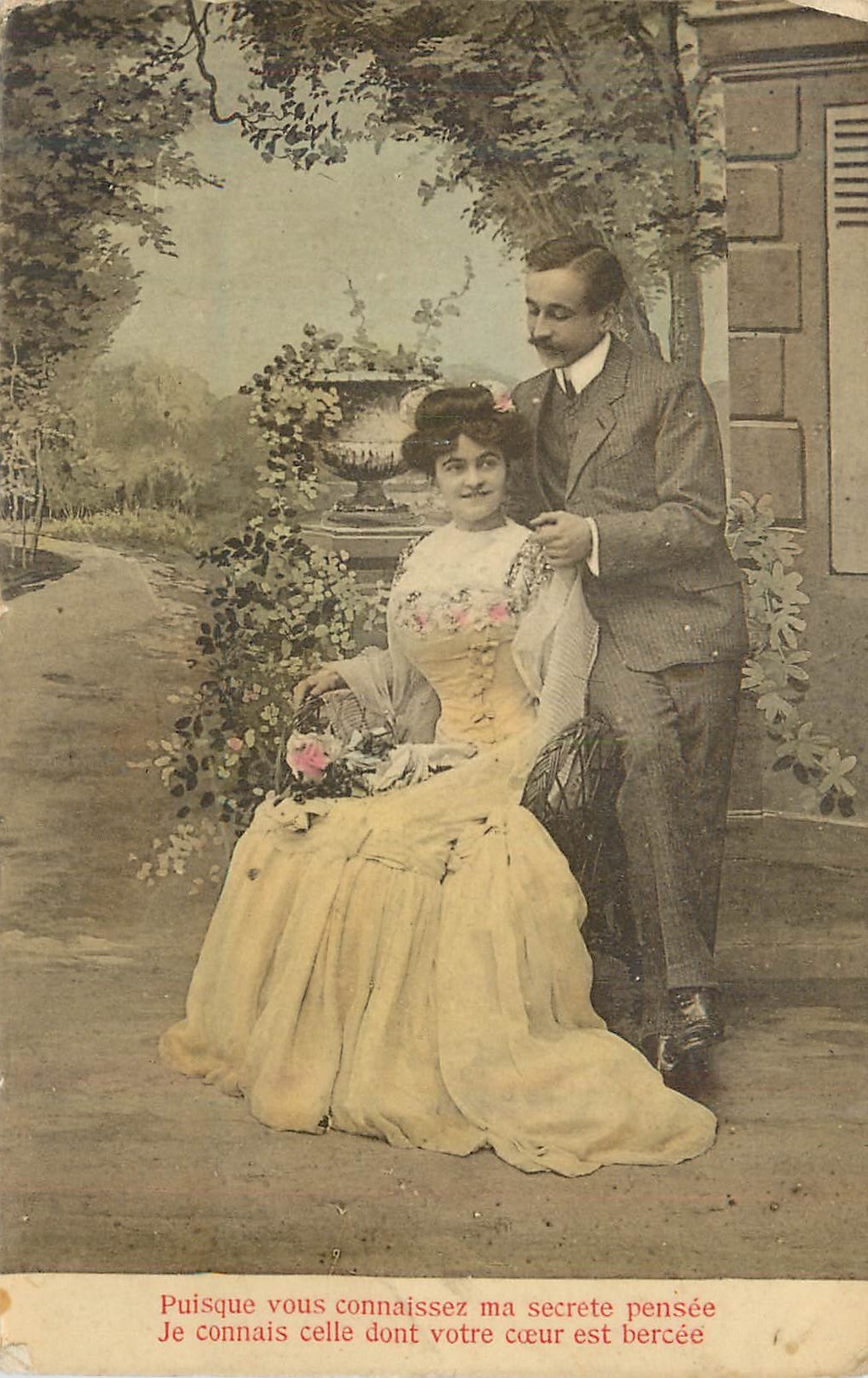 CPA Homme et femme Puisque vous connaissez ma secrete pensee Je connais celle dont votre coeur est bercee