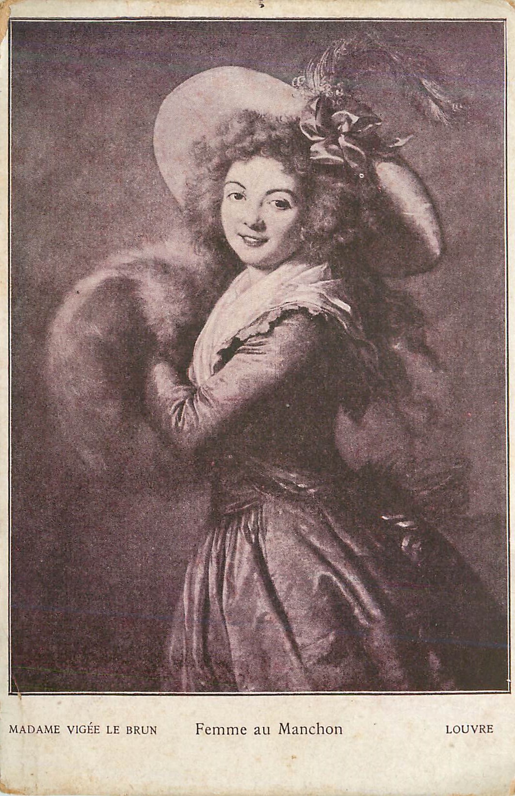 CPA Madame vigee le Brun Femme au Manchon Louvre