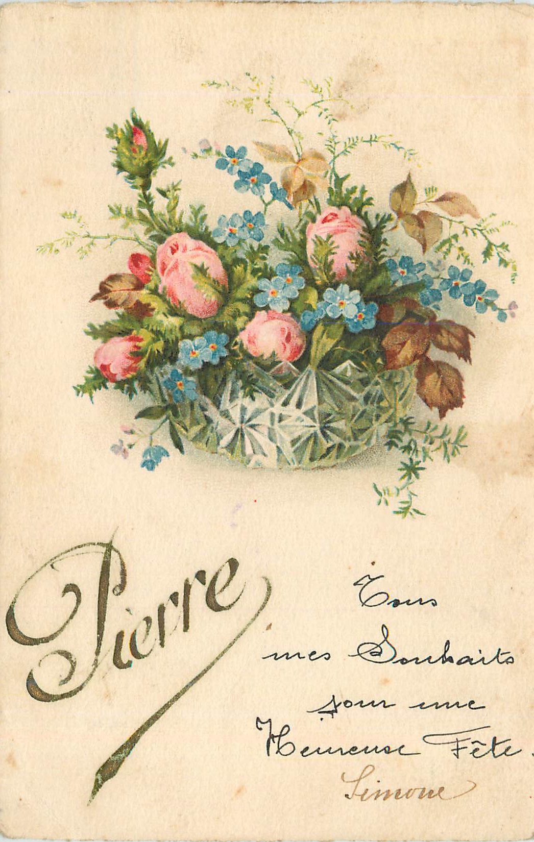 CPA Fleurs Prenom Pierre