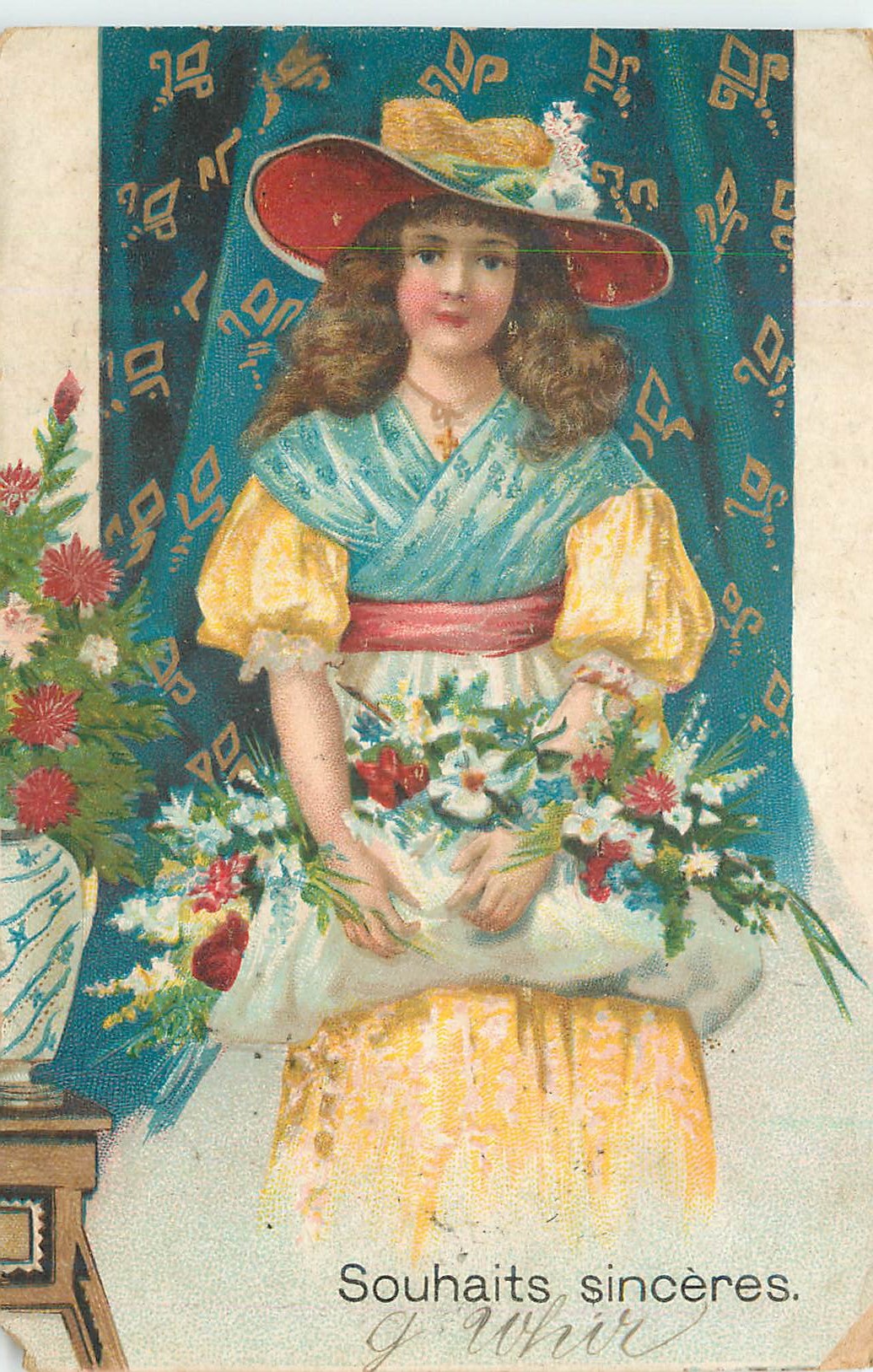 CPA Fantaisie Souhaits sinceres
