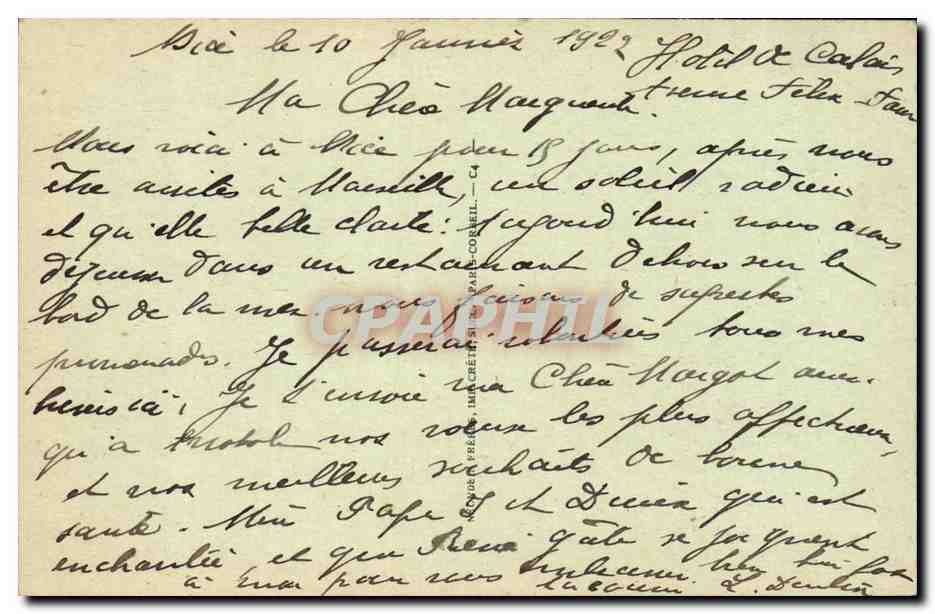 Nice CPA Vue generale prise du chateau — Verso