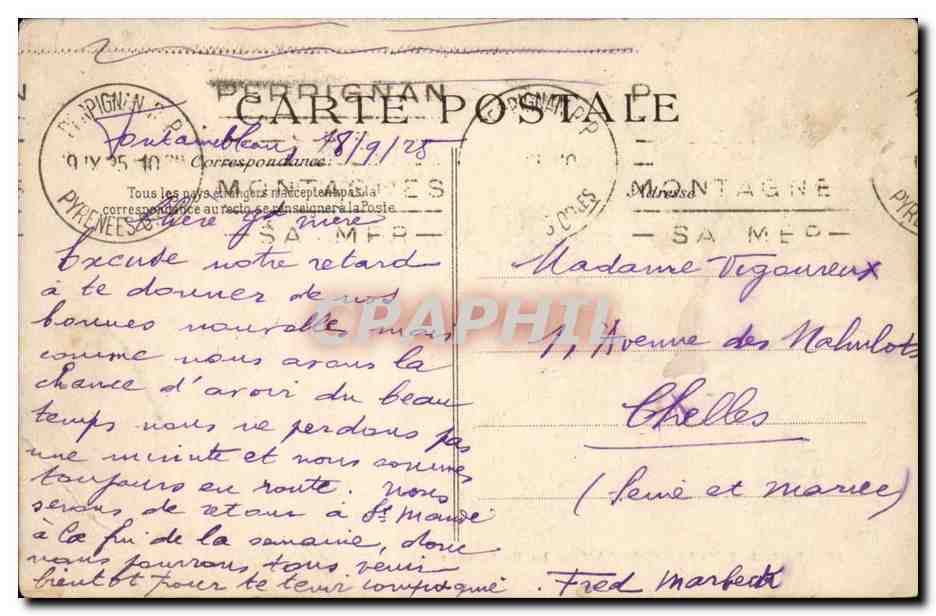 Foresta di FONTAINEBLEAU — La Roche qui tremble — E.D. n°68 — Verso