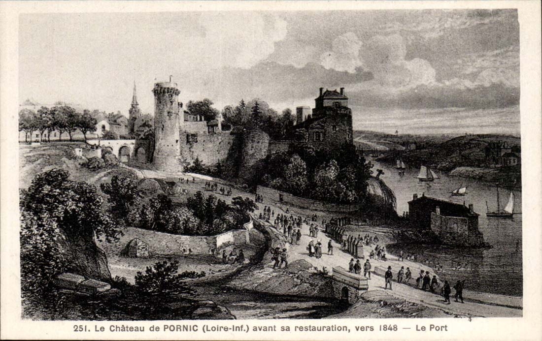 CPA Le chateau de Pornic avant sa restauration vers 1848 le port