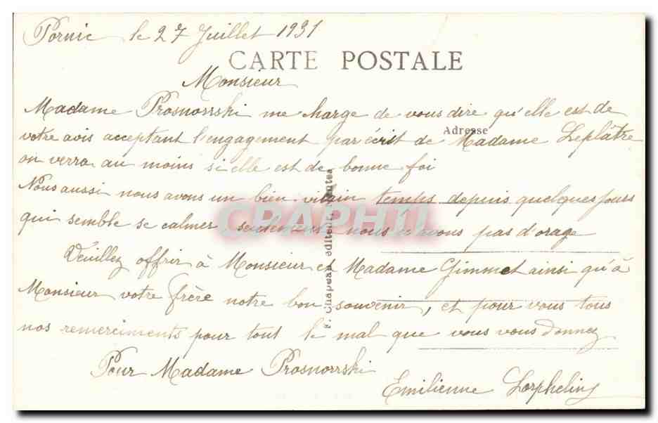 CPA Le chateau de Pornic avant sa restauration vers 1848 le port — Rückseite