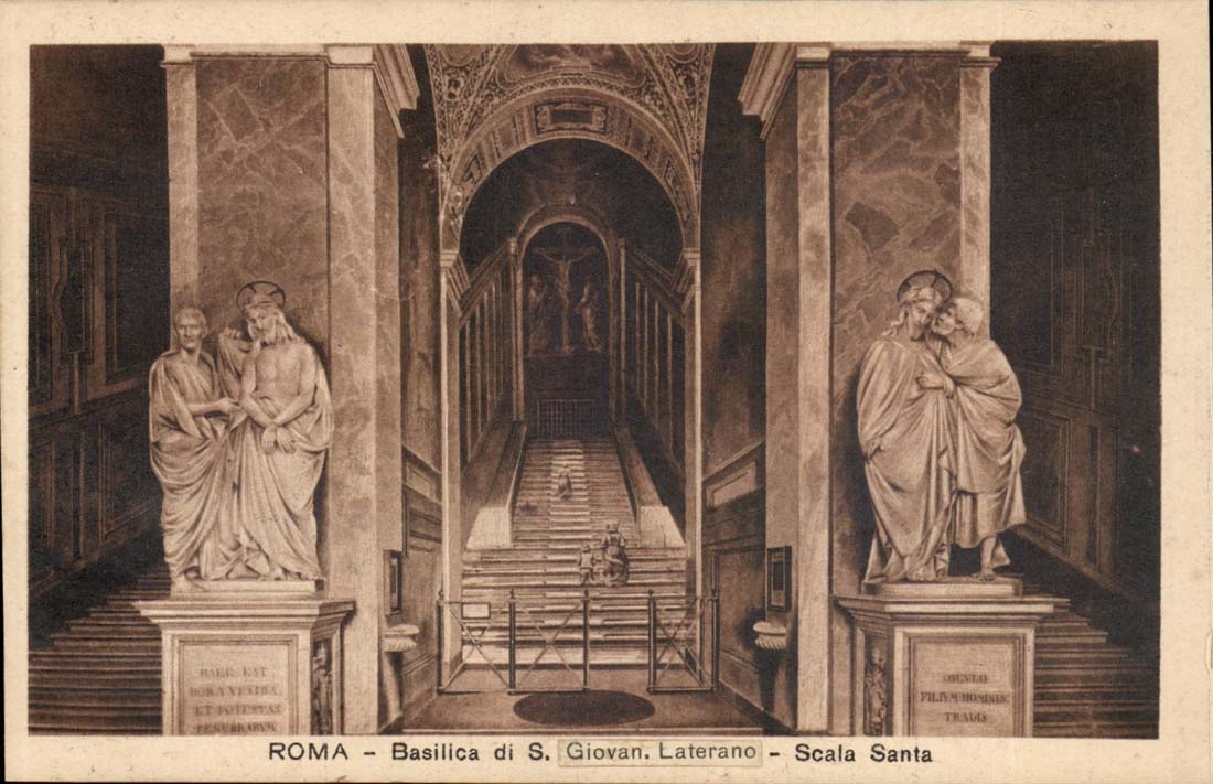 Italie Italia Roma CPA Basilica di S Goivan Laterano Scala Santa