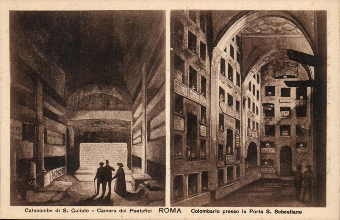 Italie Italia Roma CPA Catacombe di S Calisto Camera del Pontefici Colombario Colomnbarium
