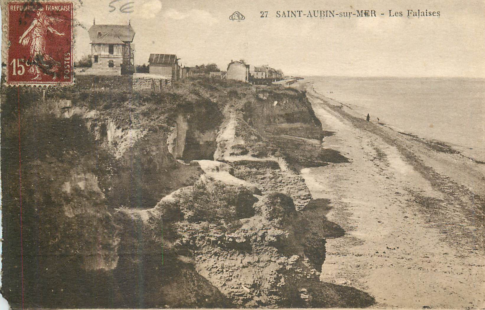 CPA Saint Aubin sur Mer Les Falaises
