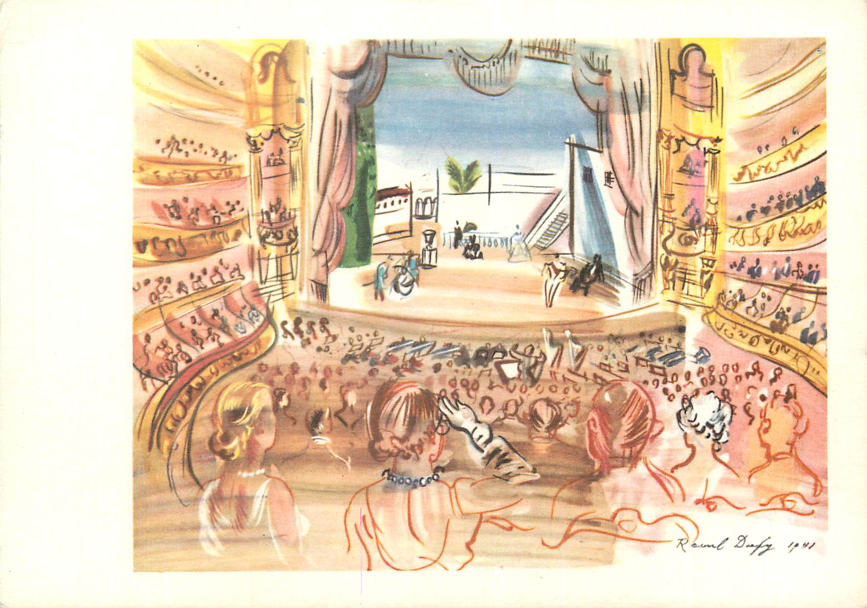 CPM Dufy L'Opera de Monte Carlo 1942