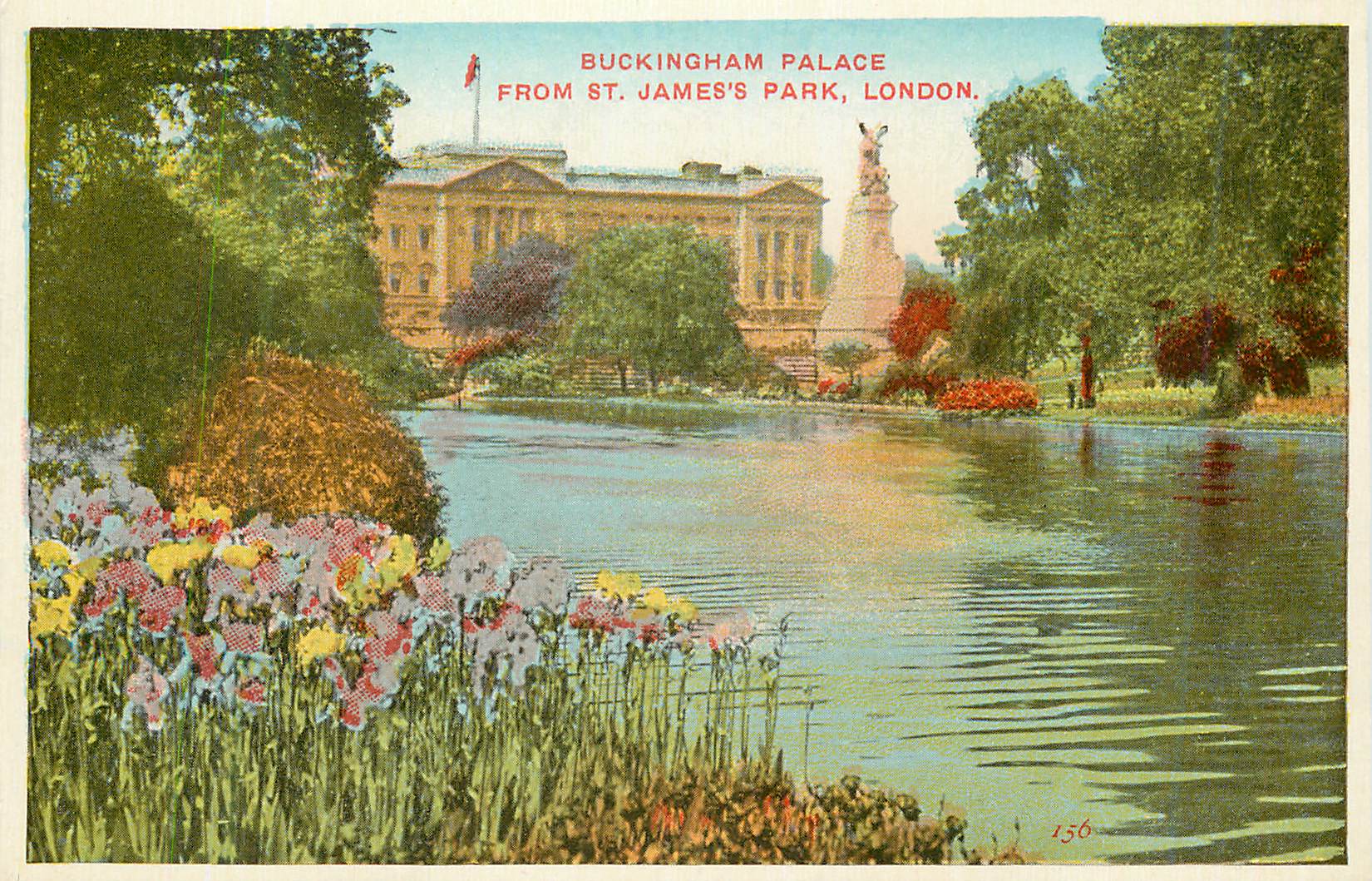 CPA Buckingham Palace From St James's Park London A Beautiful view of Buckingham Palace the London residence of the Sove