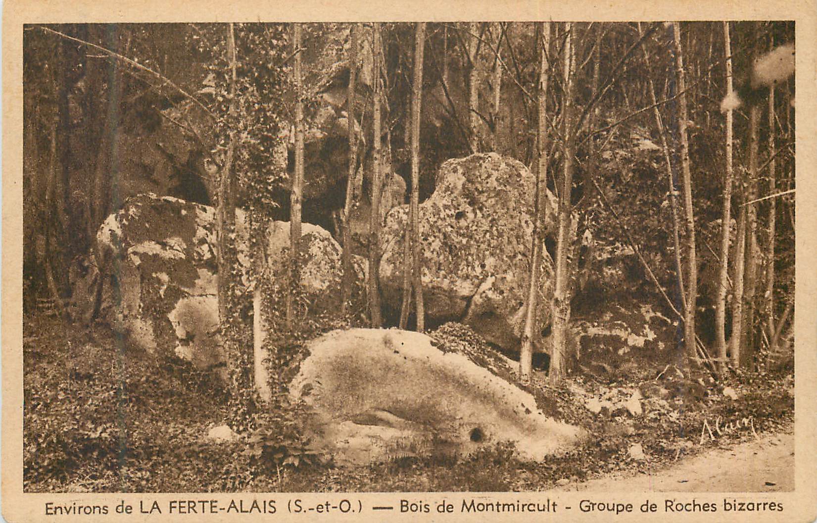 CPA Environs de la Ferte Alais (S et O) Bois de Montmirault Groupe de Roches bizarres