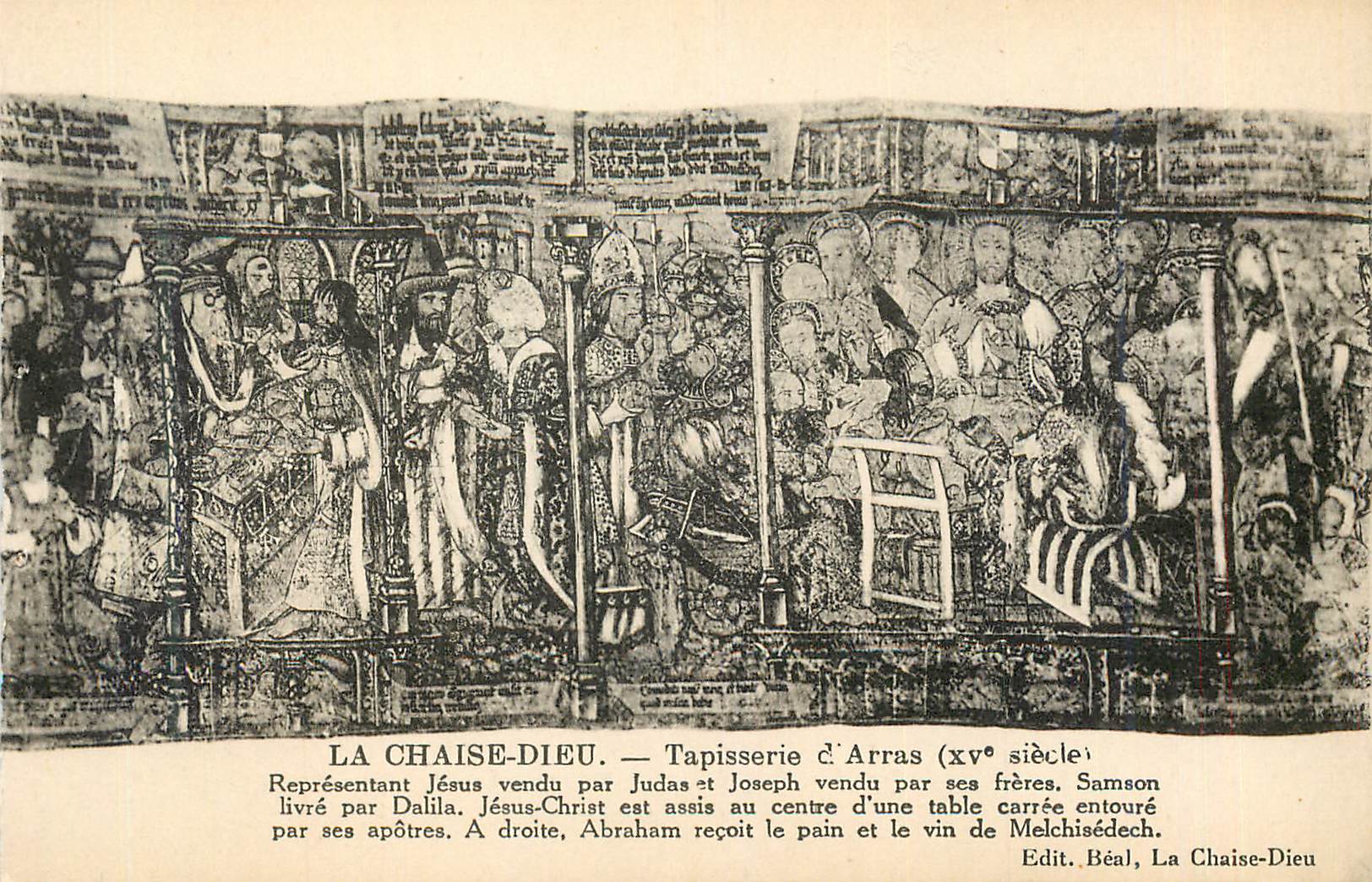 CPA La Chaise Dieu Tapisserie d'Arras (XVe siecle) Representant Jesus vendu par Judas et Joseph vendu par ses freres Sam