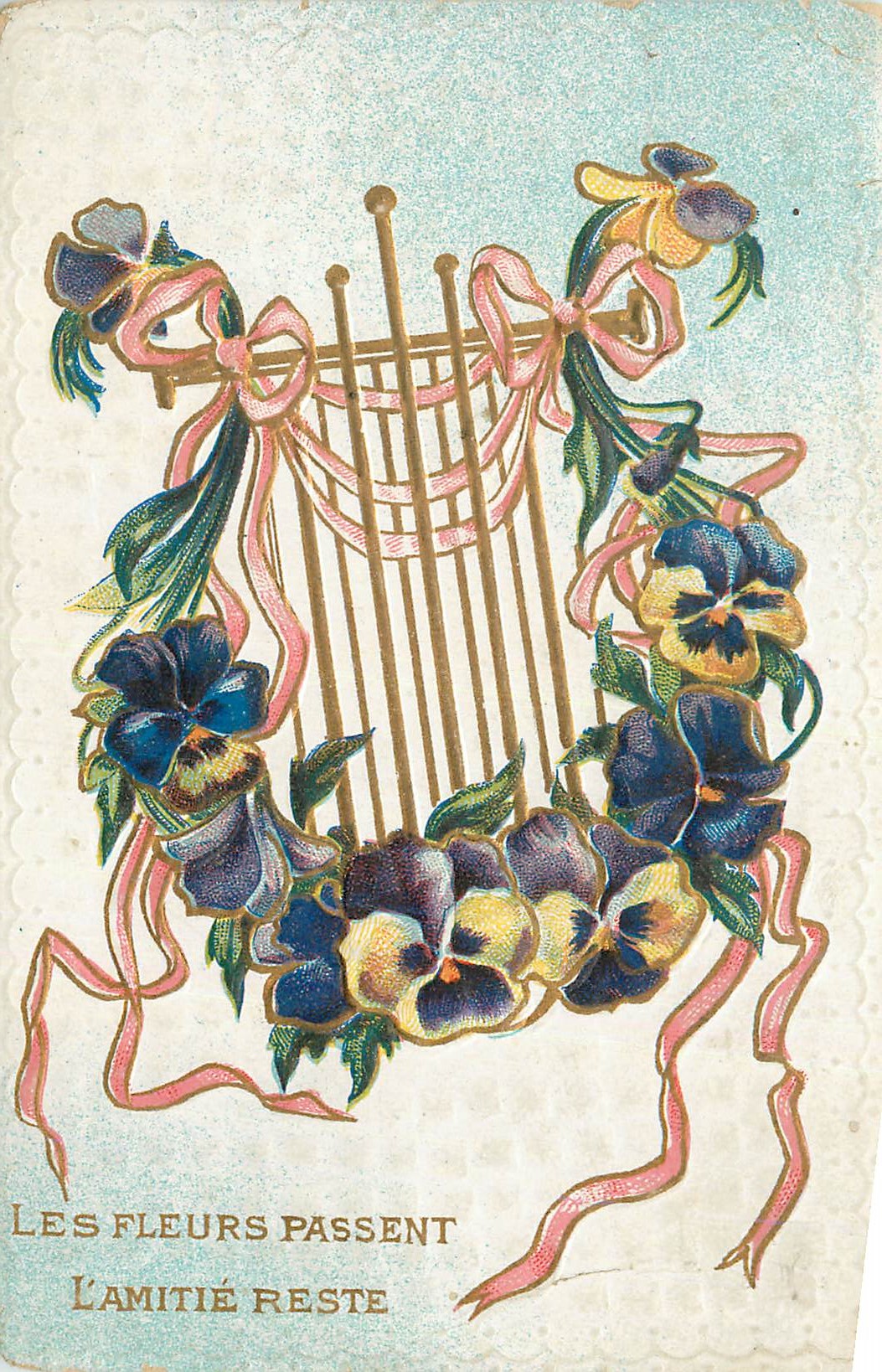 CPA Les Fleurs Passent L'Amitie reste