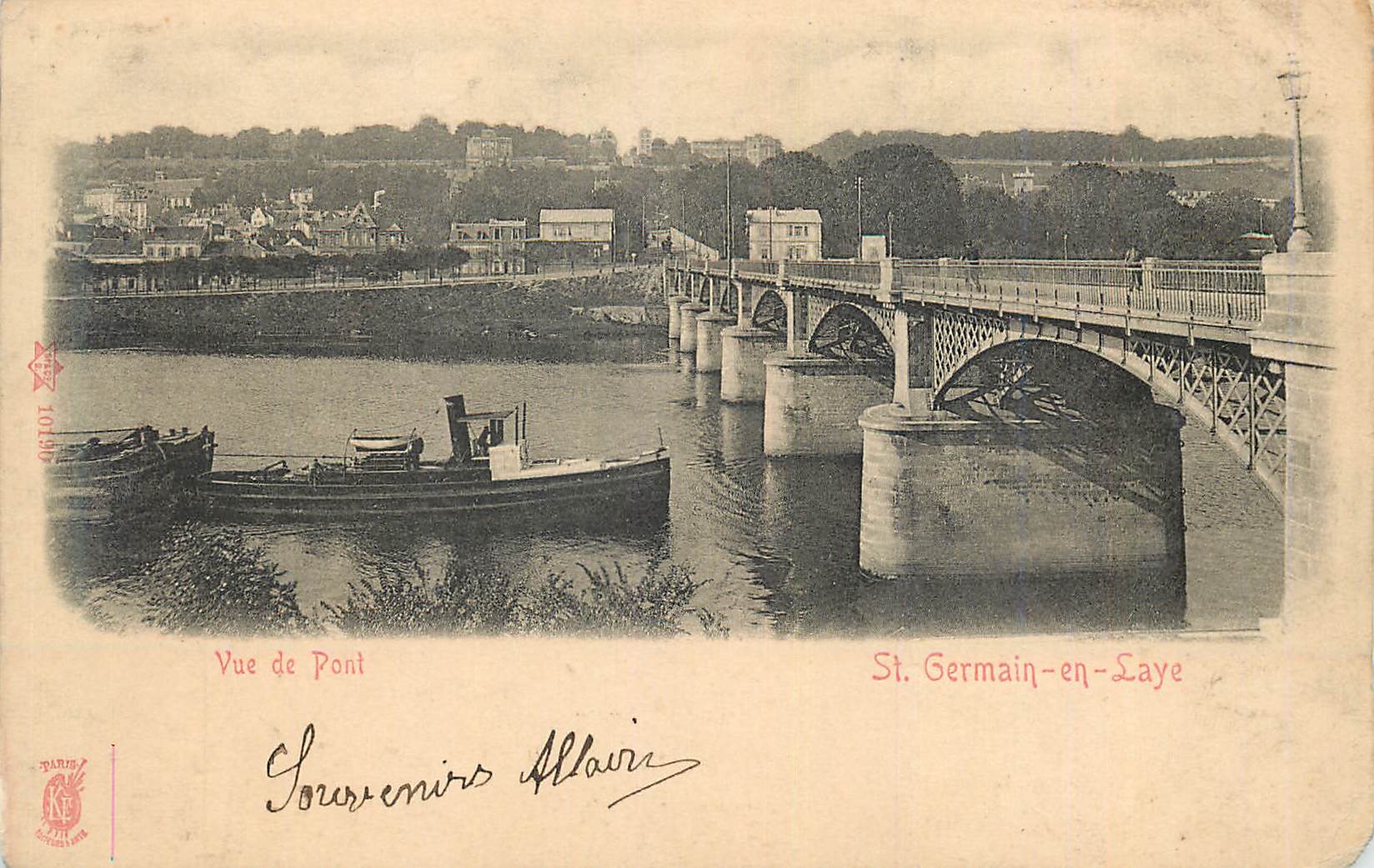 CPA Vue de Pont St Germain en Laye Bateau