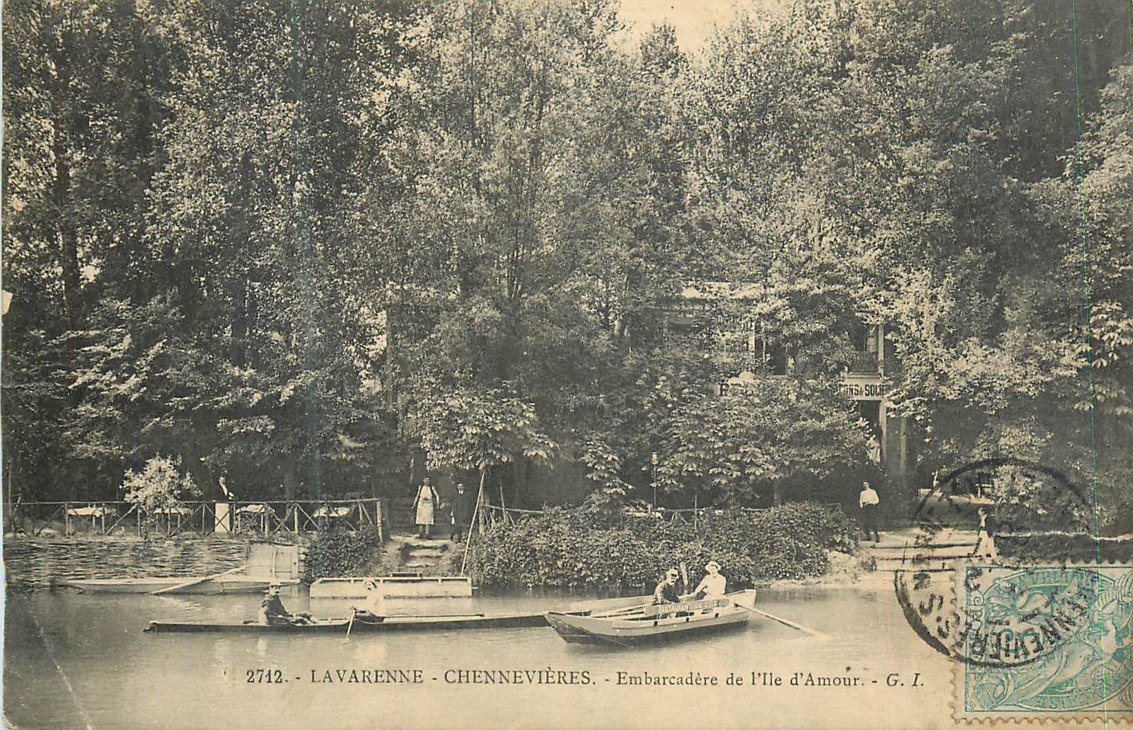 CPA La Varenne Chennevieres Embarcadere de l'Ile d'Amour Bateaux