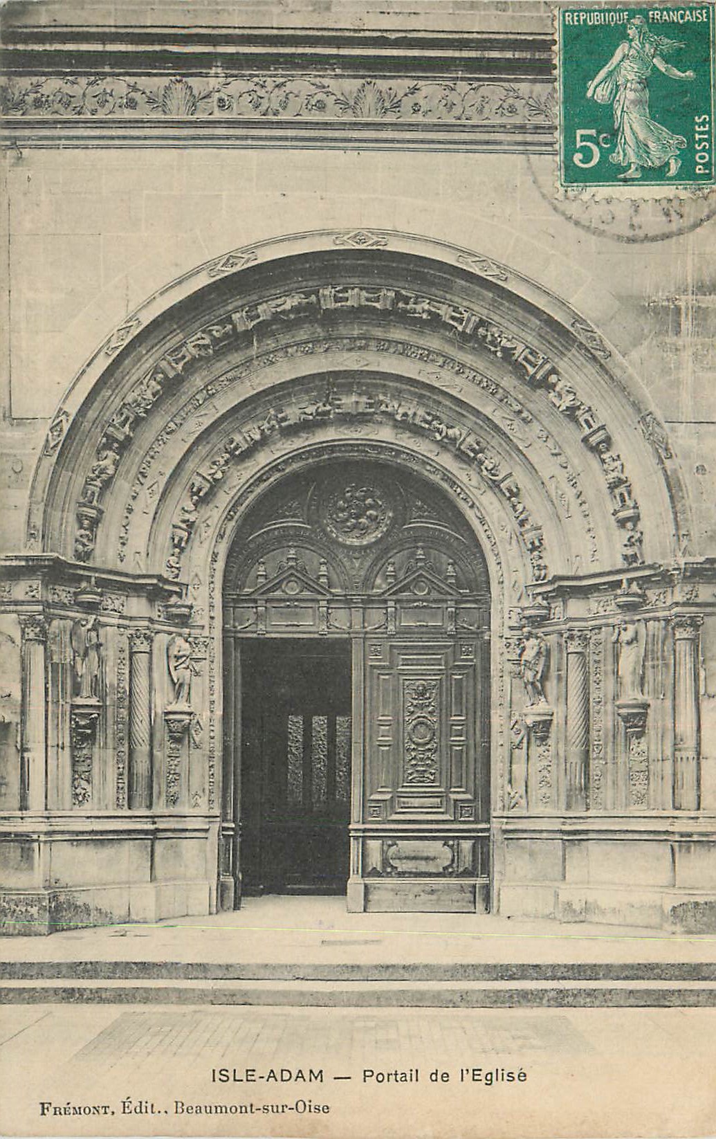 CPA Isle Adam Portail de l'Eglise