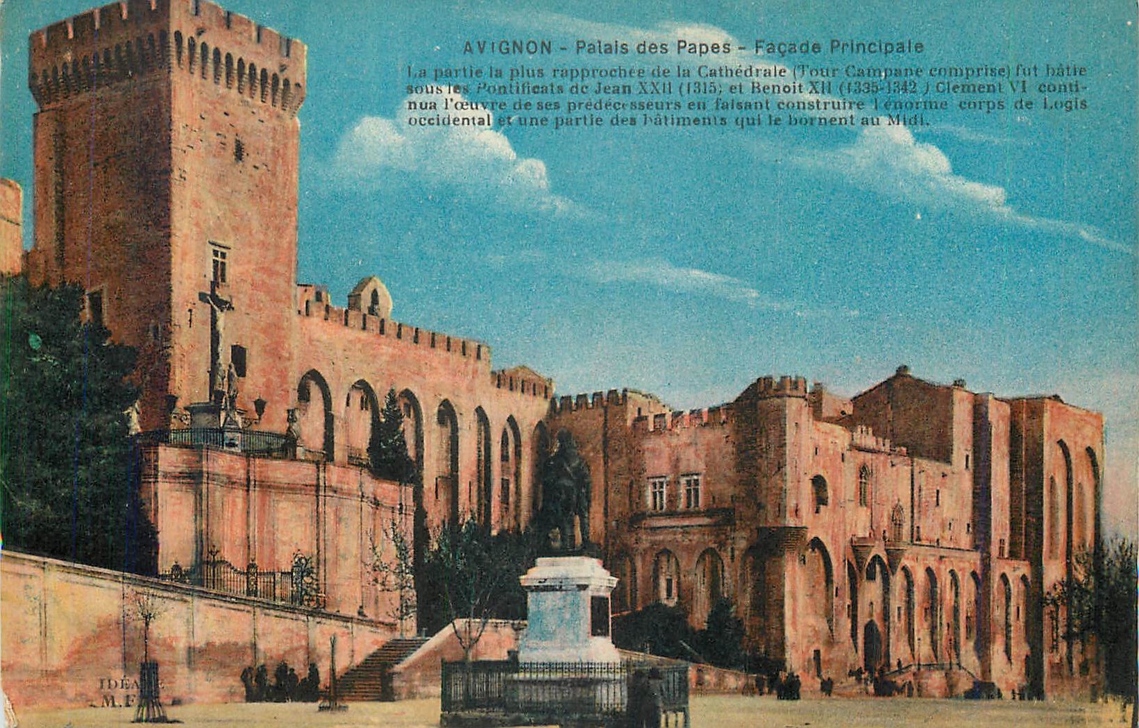 CPA Avignon Palais des Papes Facade Principale La partie la plus repprochee de la Cathedrale