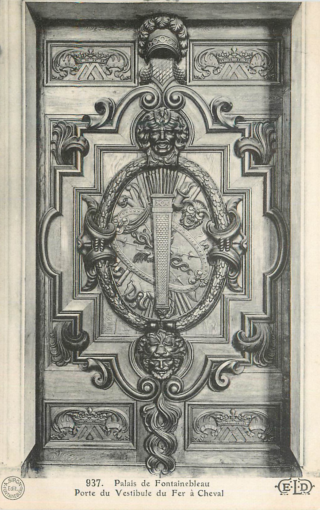 Porta del Vestibolo del Fer a Cavallo — Palazzo di Fontainebleau — A. Siron Editore, n° 937