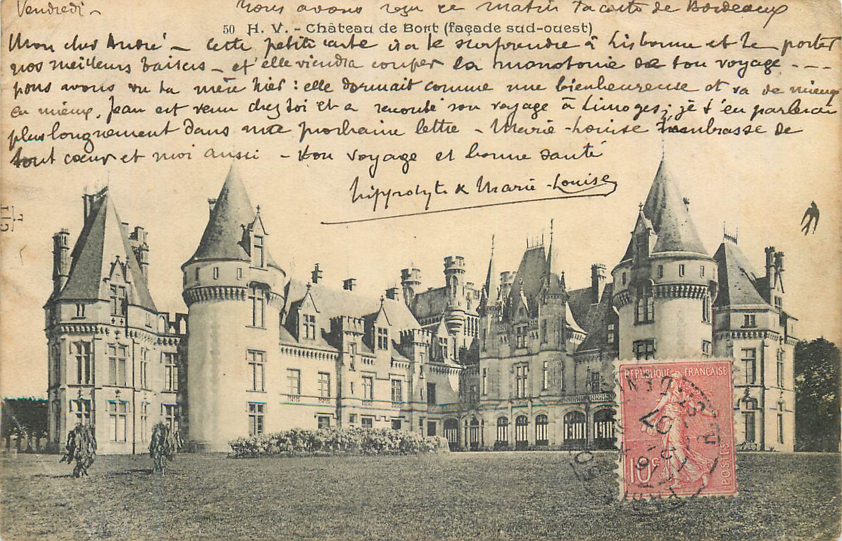 CPA Chateau de Bort (Facade sud Ouest)