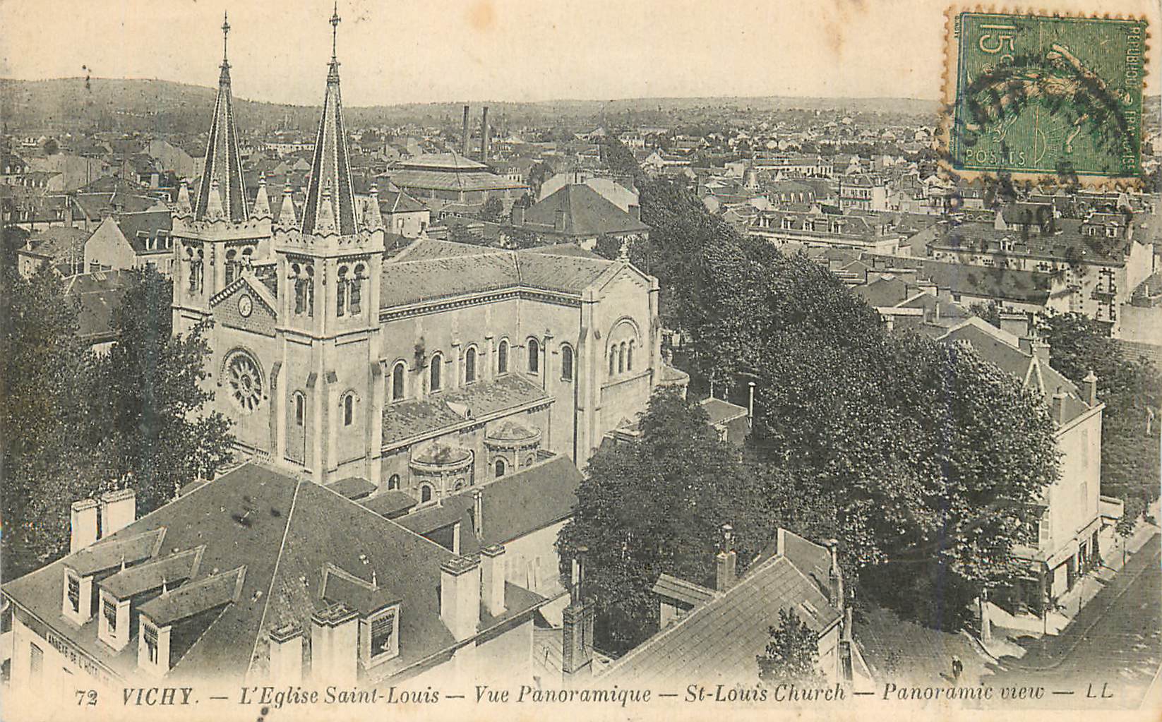 CPA Vichy L'Eglise Saint Louis Vue Panoramique St Louis Church Panoramic Vieux