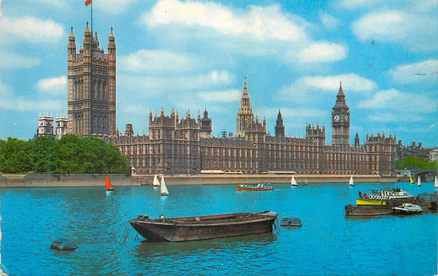 Londres — Vue du Parlement et de la tour de Big Ben — éditeur non visible