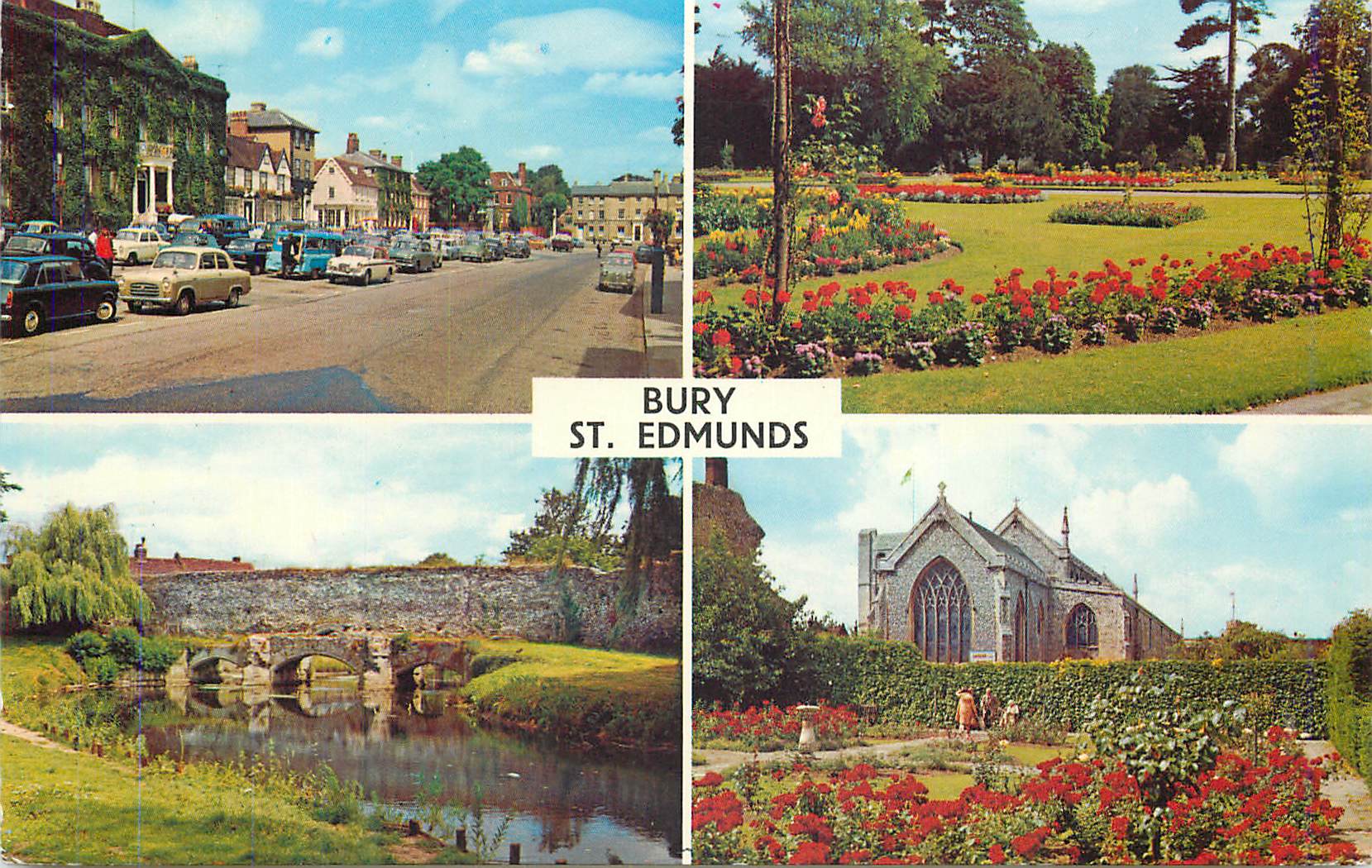 CPM Angel Hill Abbey Gardens Abbot's Bridge The Cathedral of St James