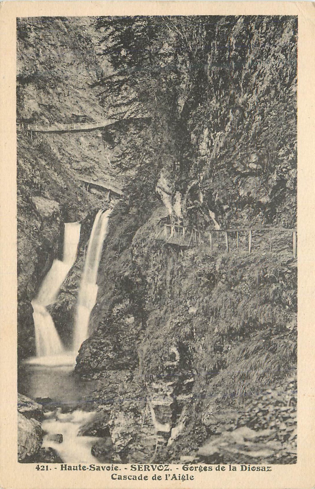 CPA Haute Savoie Servoz Gorges de la Diosaz Cascade de l'Aigle