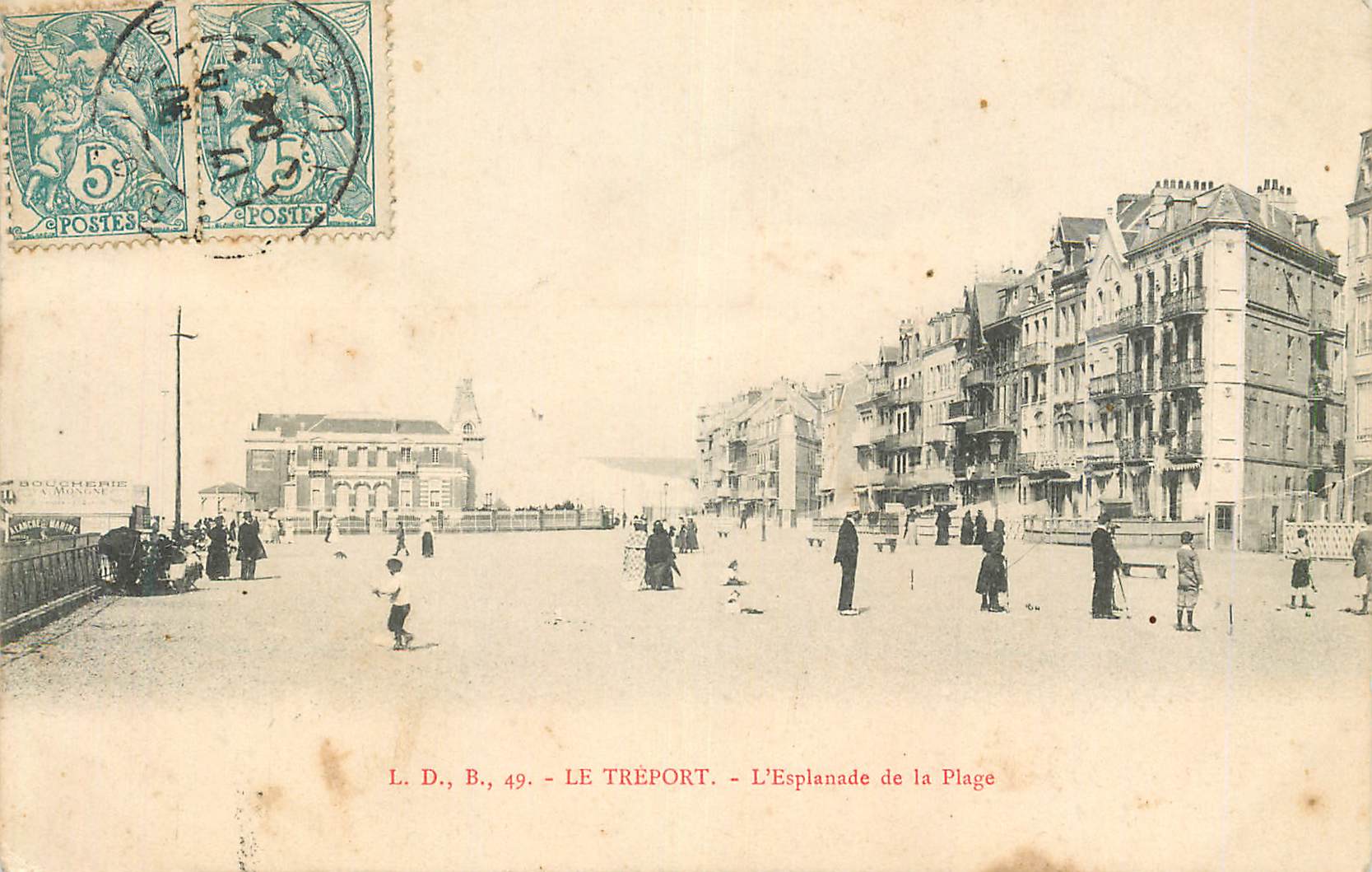 CPA Le Treport L'Esplanade de la Plage Jeux Enfants Croquet
