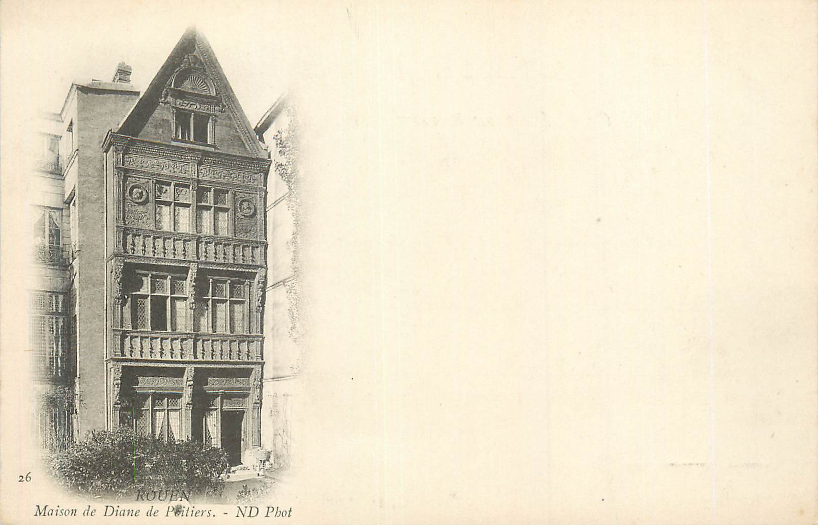 CPA Rouen Maison de Diane de Poitiers (carte 1900)