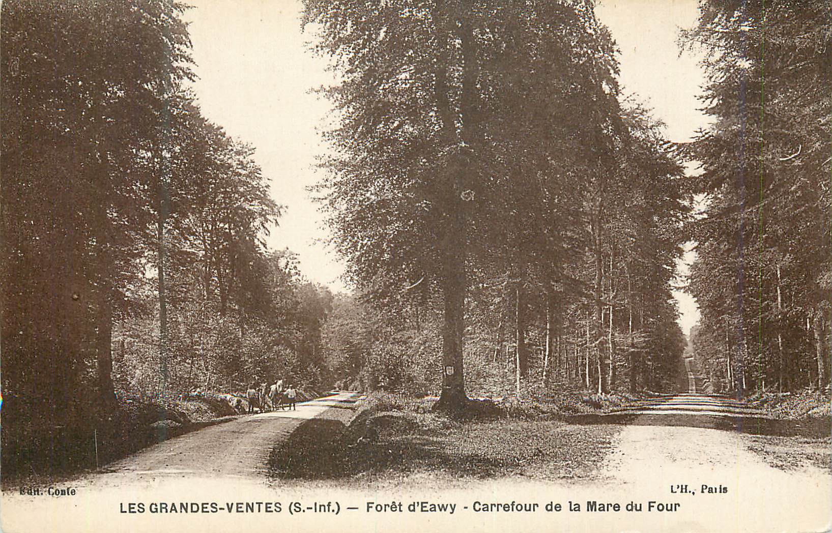 CPA Les Grandes Ventes (S Inf) Foret d'Eawy Carrefour de la Mare du Four