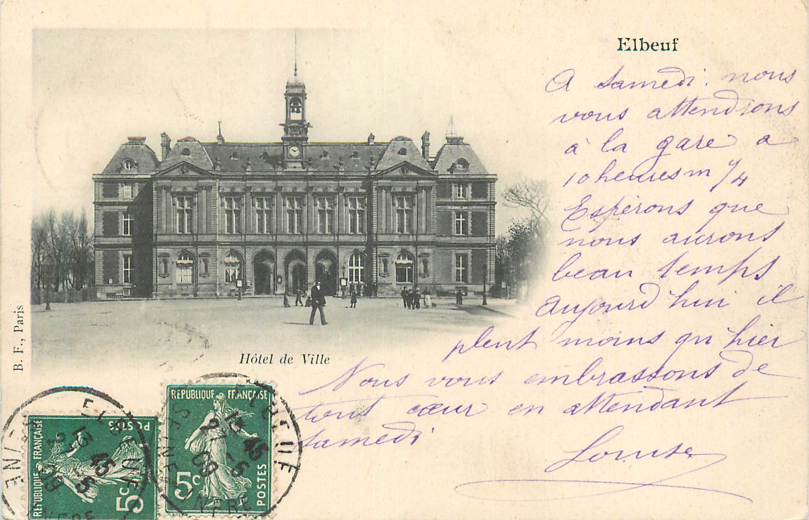 CPA Elbeuf Hotel de Ville (carte 1900)