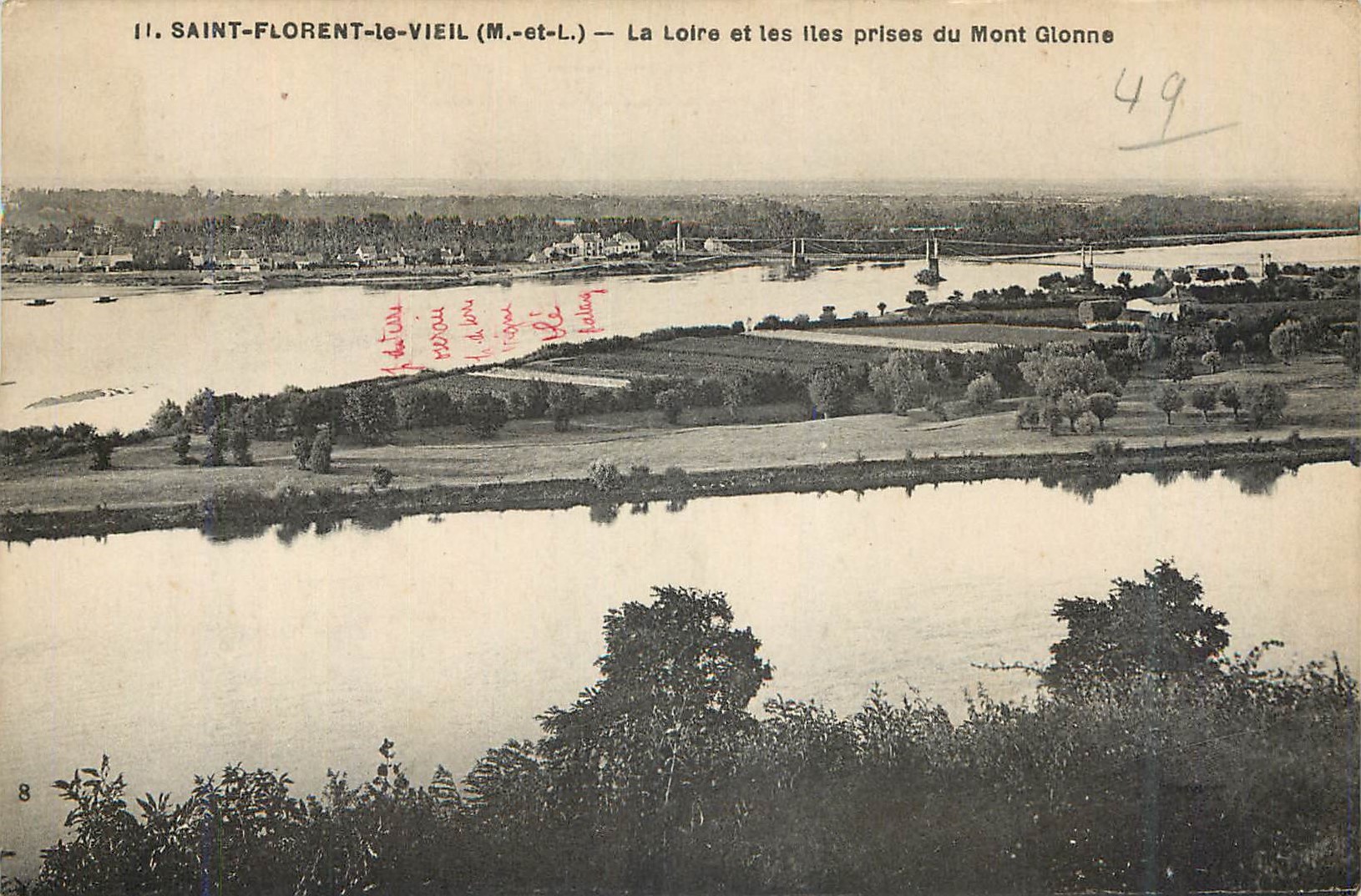 CPA Saint Florent le Vieil (M et L) La Loire et les Iles prises du Mont Gionne