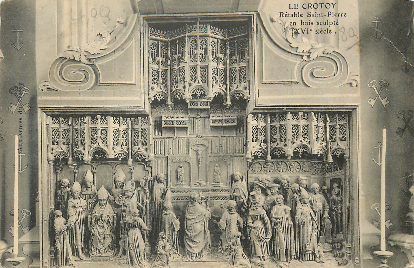 CPA Le Crotoy Retable Saint Pierre en bois sculpte XVIe siecle