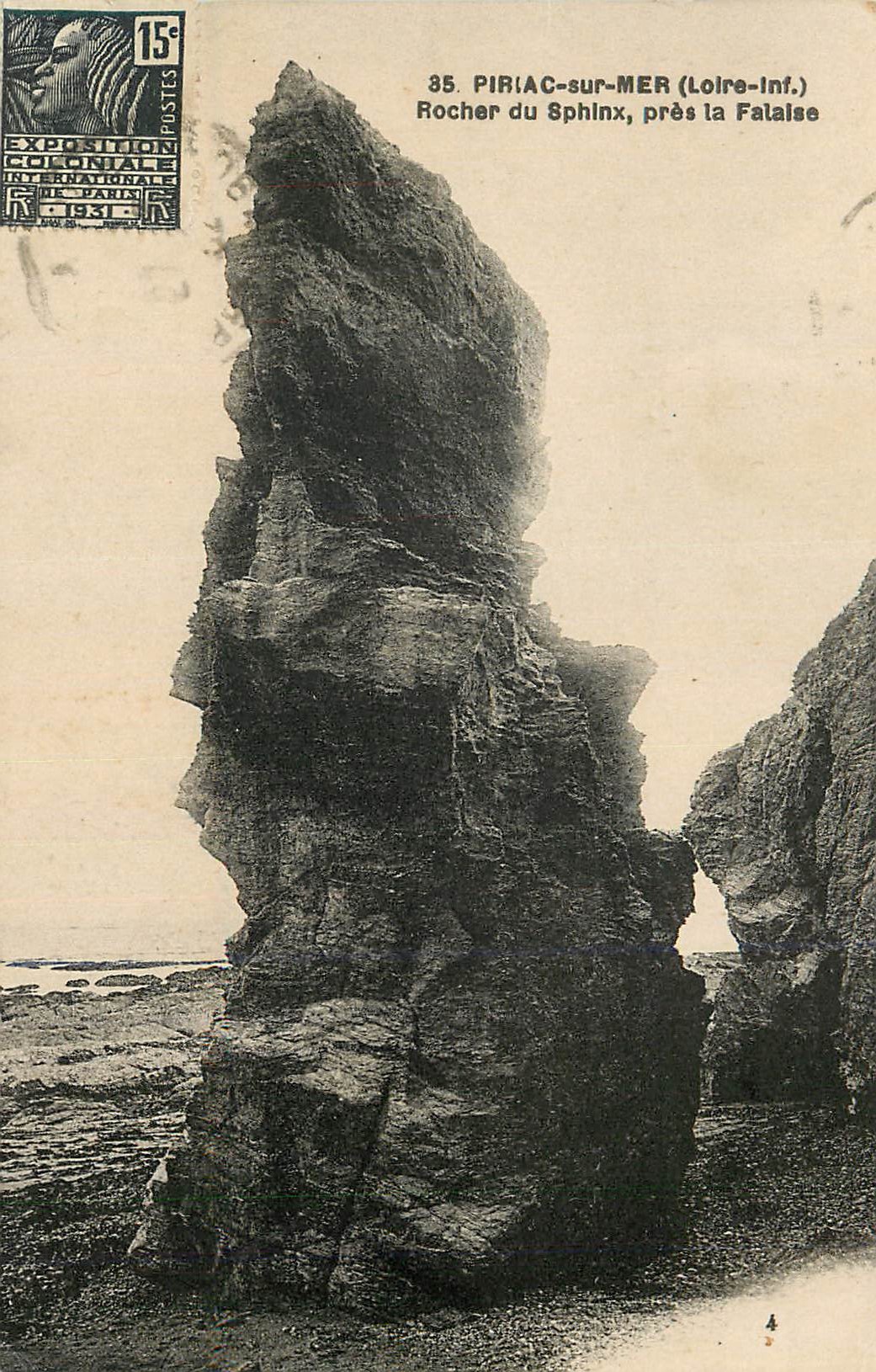 CPA Piriac Sur Mer (Loire Inf) Rocher du Sphinx pres la Falaise