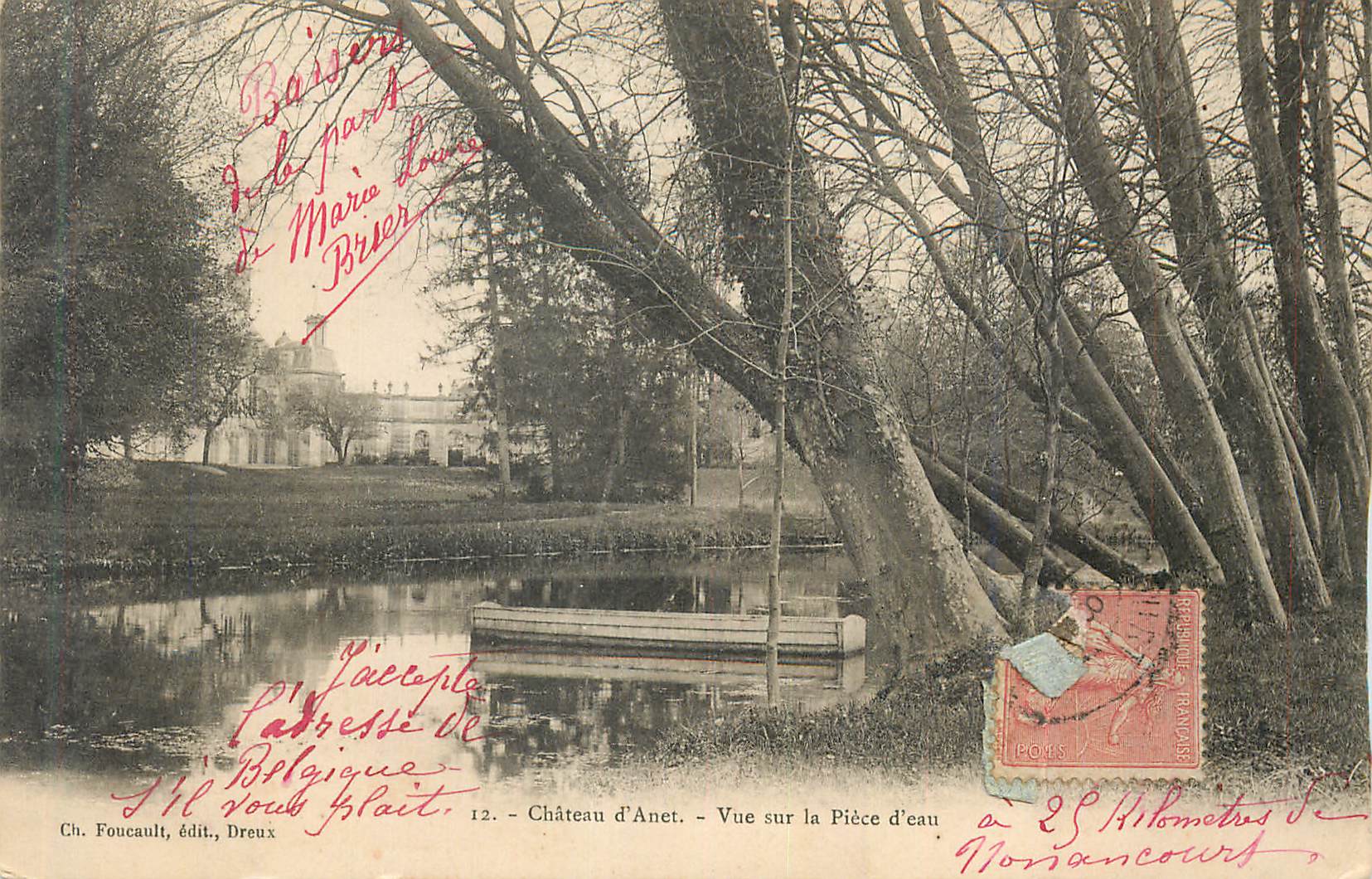 CPA Chateau d'Anet Vue sur la Piece d'eau