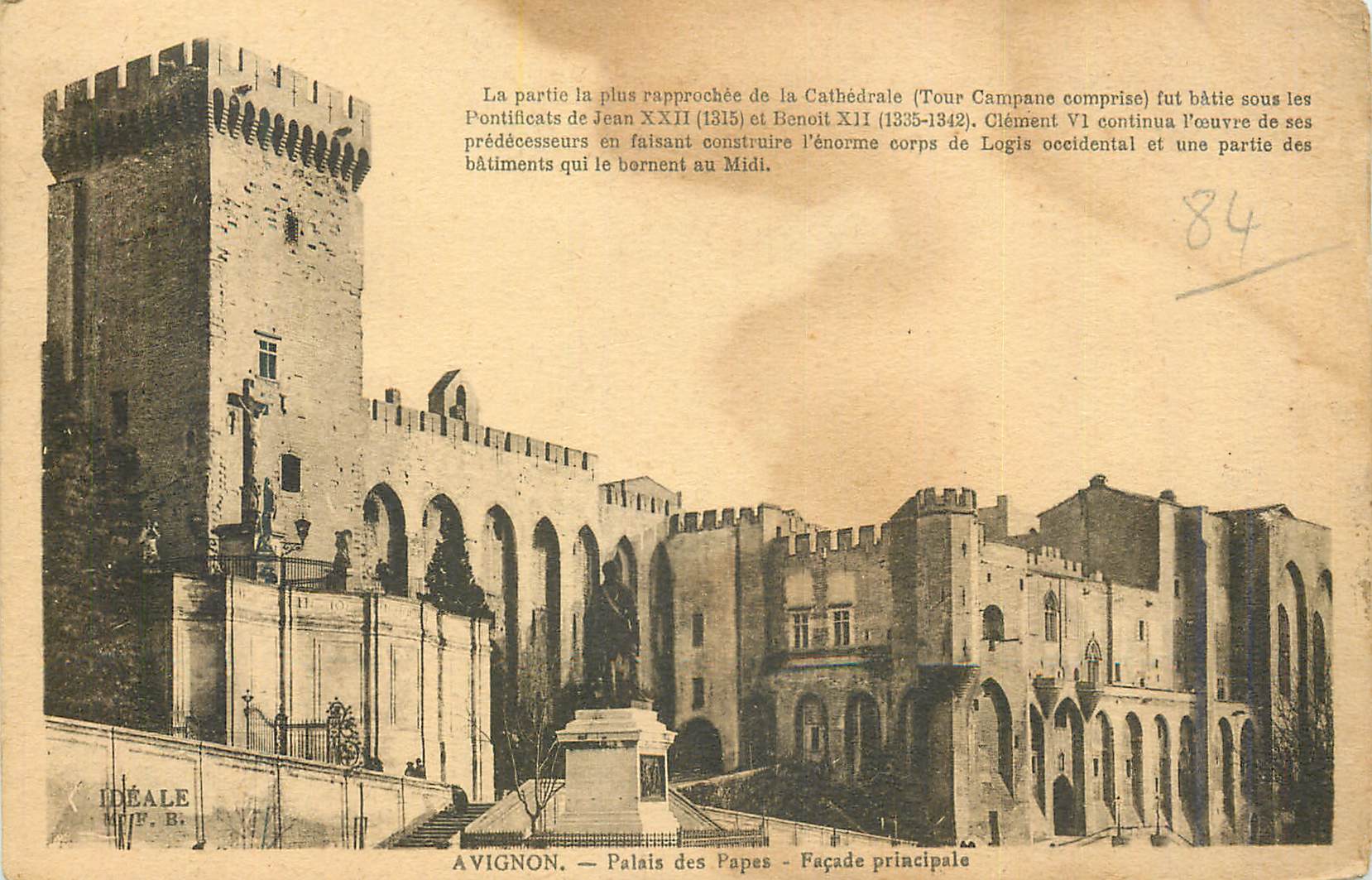 Avignon — Palais des Papes — Façade principale — Idéale F. B.