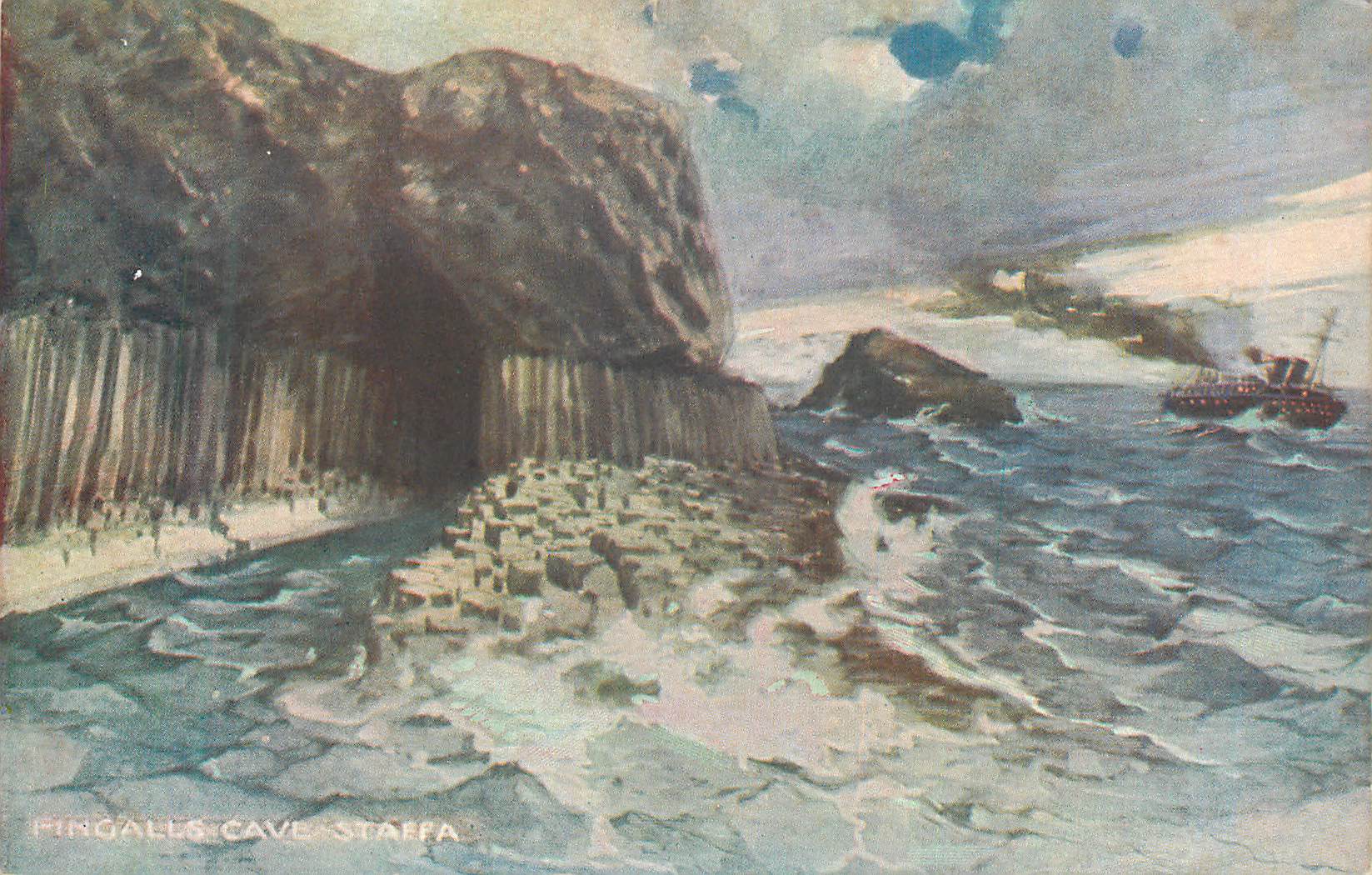 CPA Fingalls Cave at Staffa Bateau