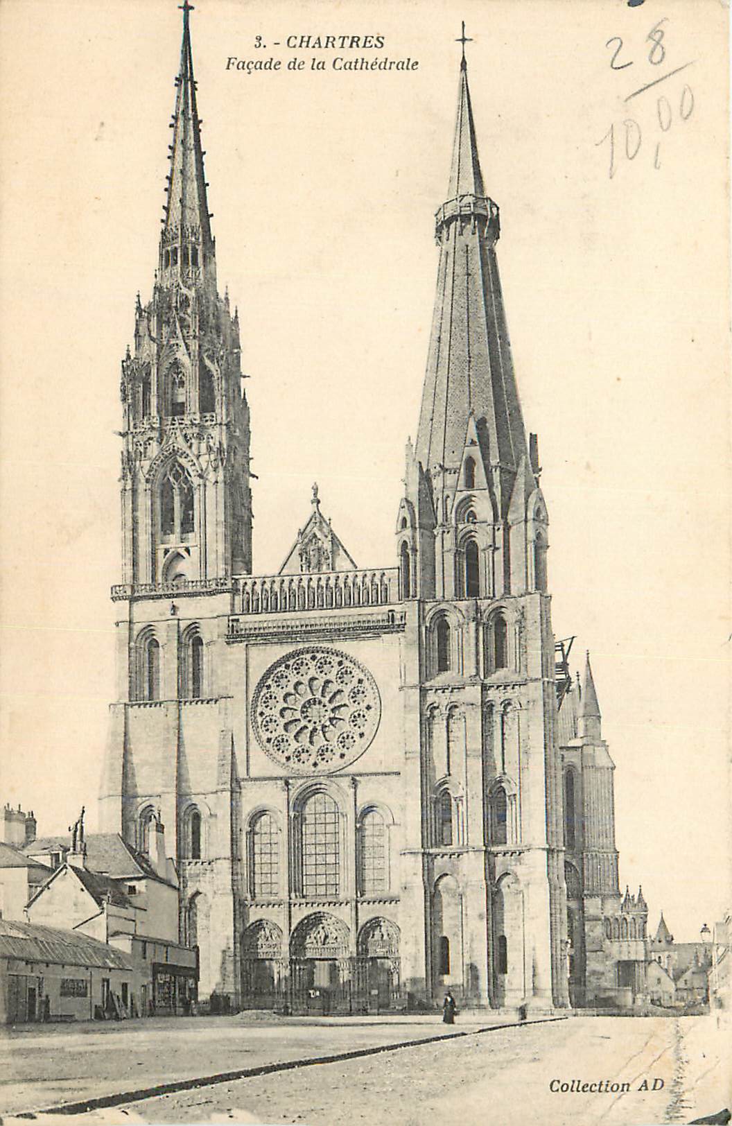 CPA Chartres Facade de la Cathedrale