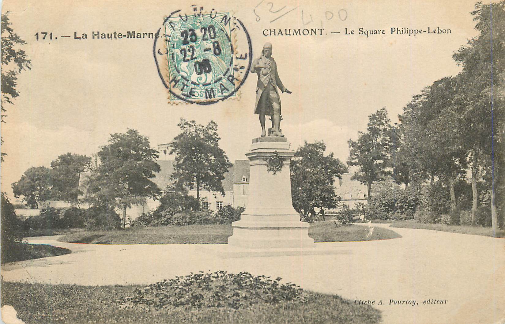 CPA La Haute Marne Chaumont Le Square Philippe Lebon
