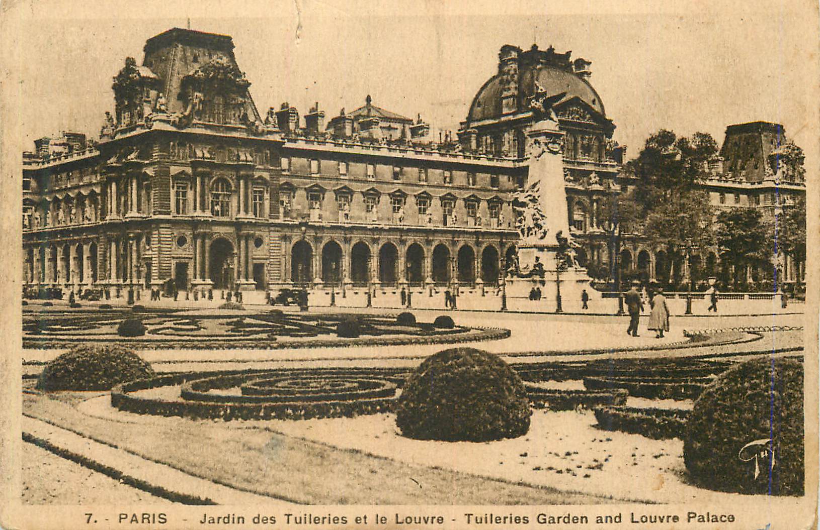 CPA Paris Jardin des Tuileries et le Louvre
