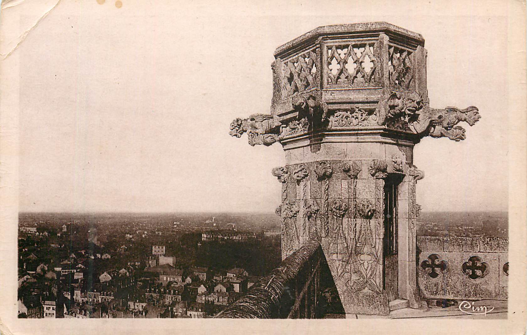 Antike Ansichtskarte Nevers (Nievre) Kathedrale Saint Cyr Krönung der Turm