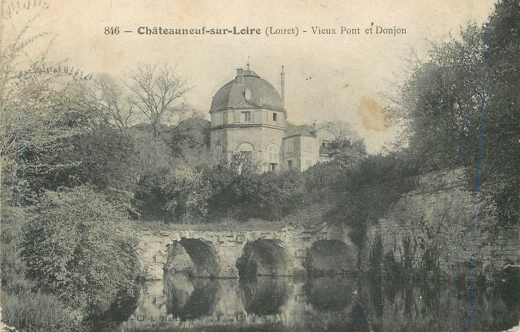 Châteauneuf-sur-Loire (Loiret) — Vieux Pont et Donjon — CI L. Marchand