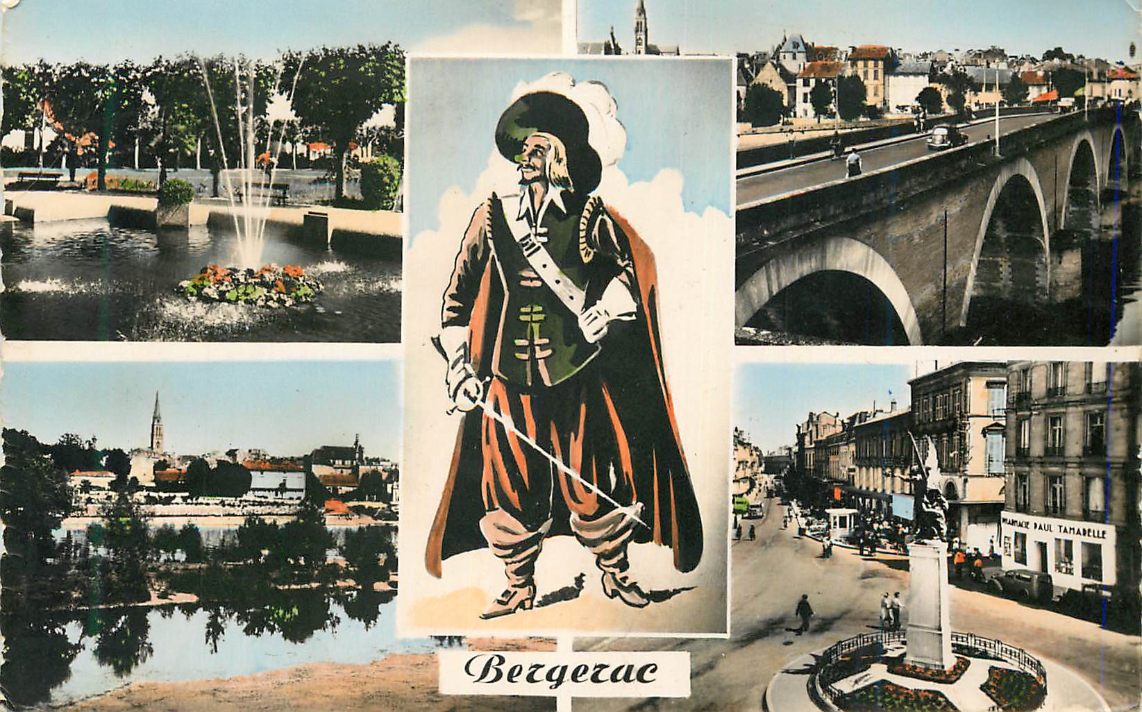 CPM Bergerac Bassin Parc Jean Loures Vue generale Cyrano de Bergerac