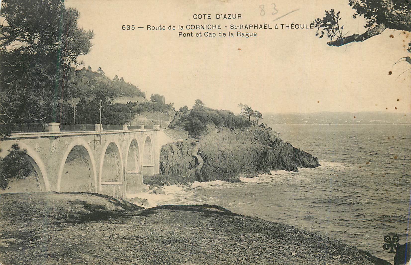 CPA Cote d'Azur Route de la Corniche St Raphael a Theoule Pont et Cap de la Rague