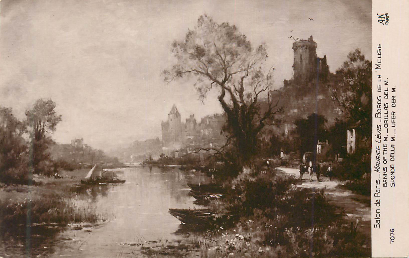 CPA Salon de Paris Maurice Levis Bords de la Meuse Bank of the M Orillas Del M