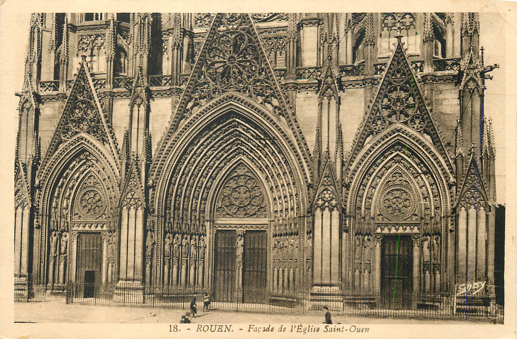 CPA Rouen Facade de l'Eglise Saint Ouen
