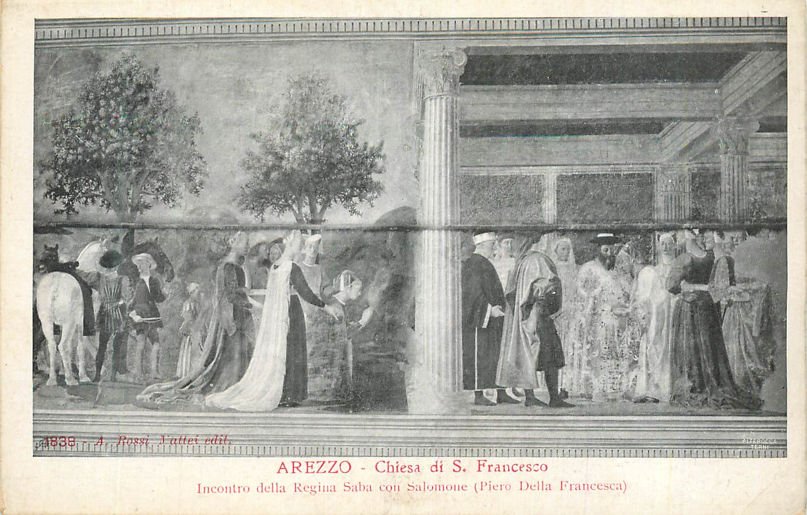 CPA Arezzo Chiesa di S Francesco Incontro della Regina Saba con salomone (Piera Della Francesco) 