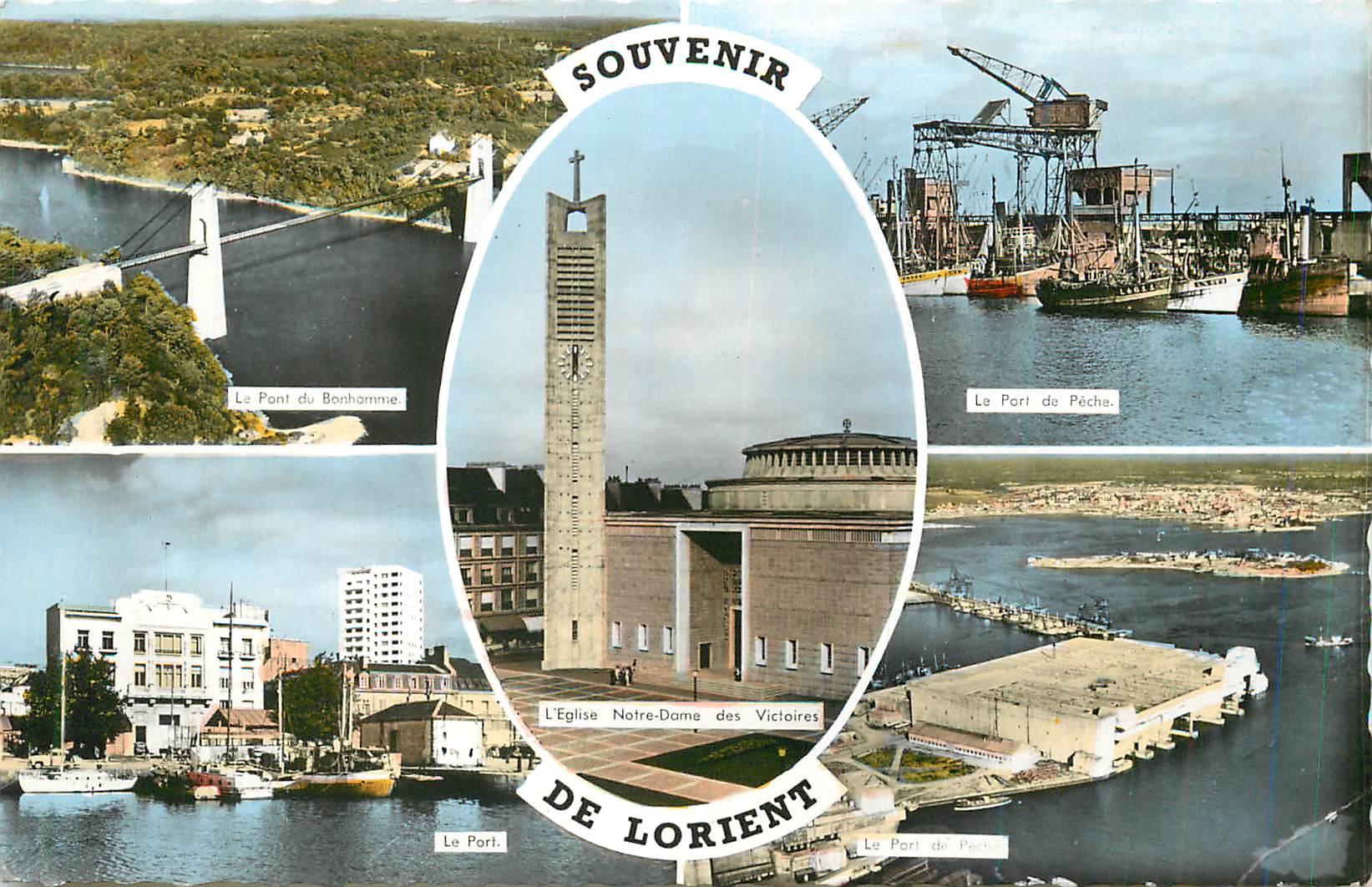 CPM Souvenir de Lorient Le port du bonhomme Le port de peche Bateaux